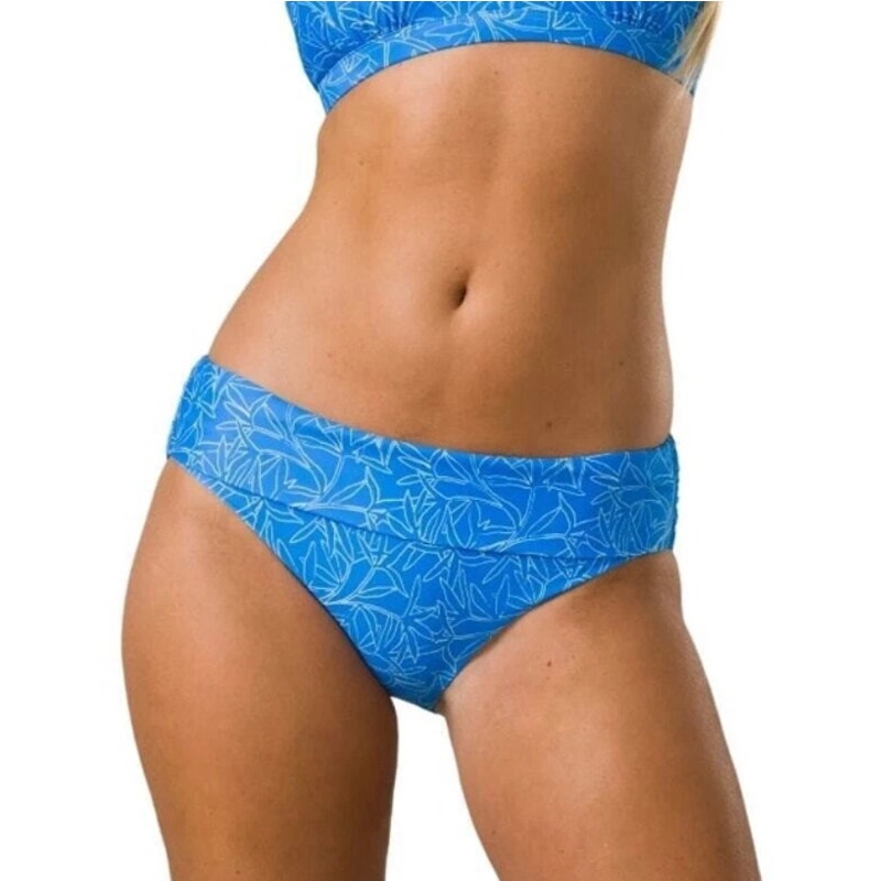 PRANA Women's Marta Bikini Bottoms XS Blue Print Floret Hipster Swim NWT
