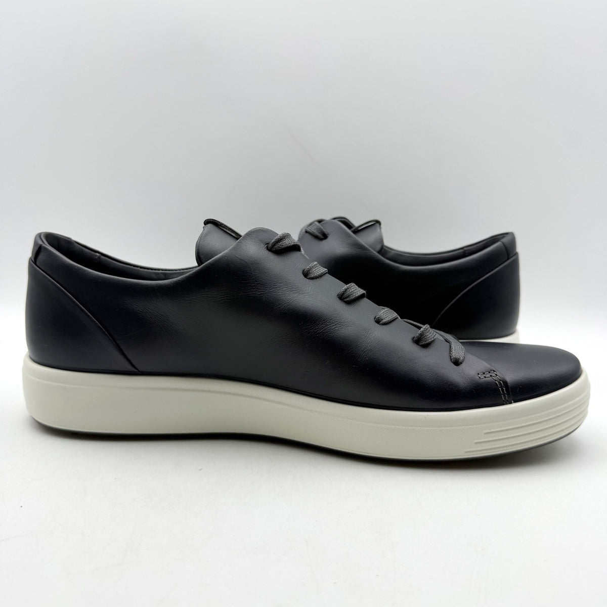 ECCO Mens Soft 7 Premier Sneakers EU 43 US 9-9.5 Black Leather NIB
