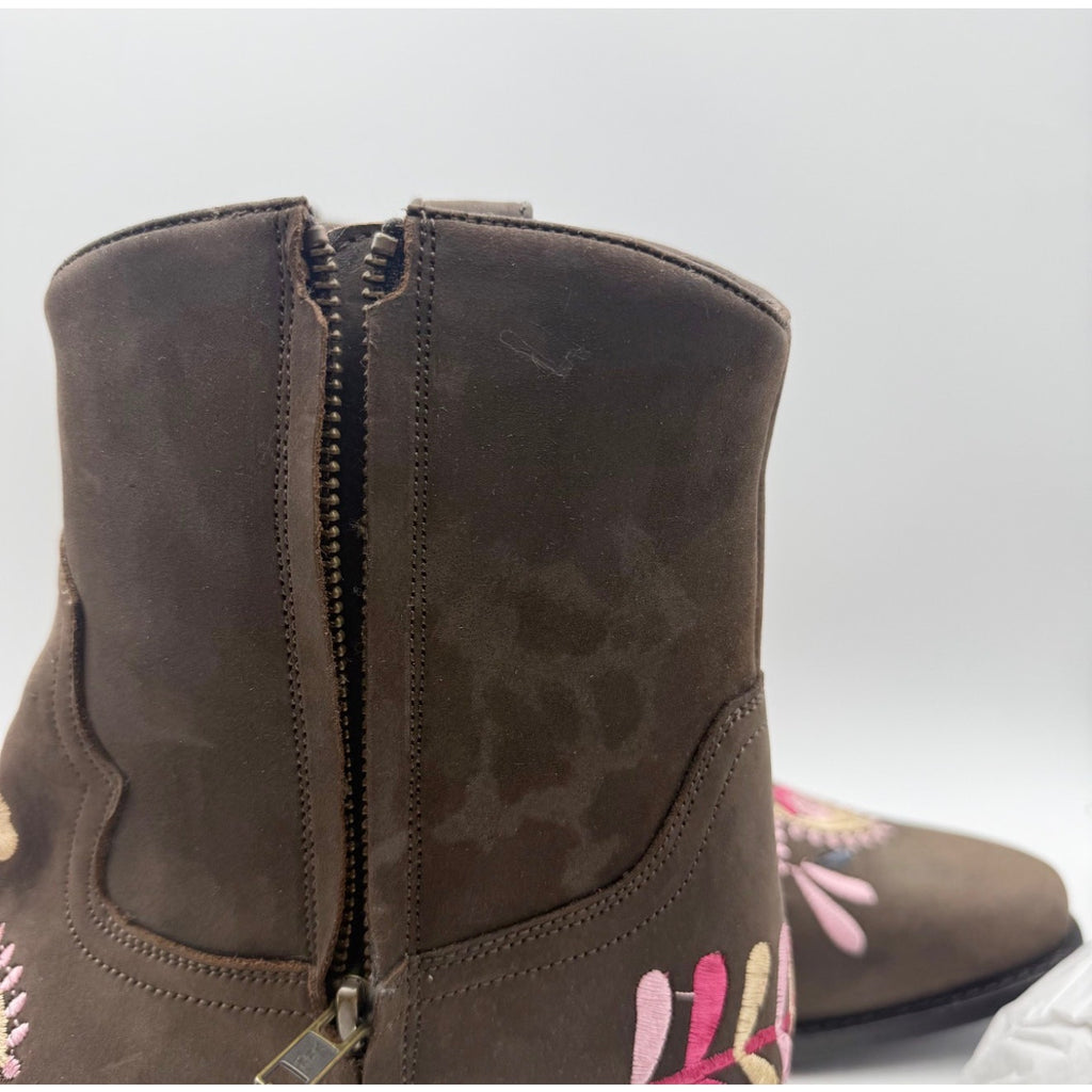 Diba True Women Cains Ville Western Bootie Size 11 M Brown Pink Leather NWOB