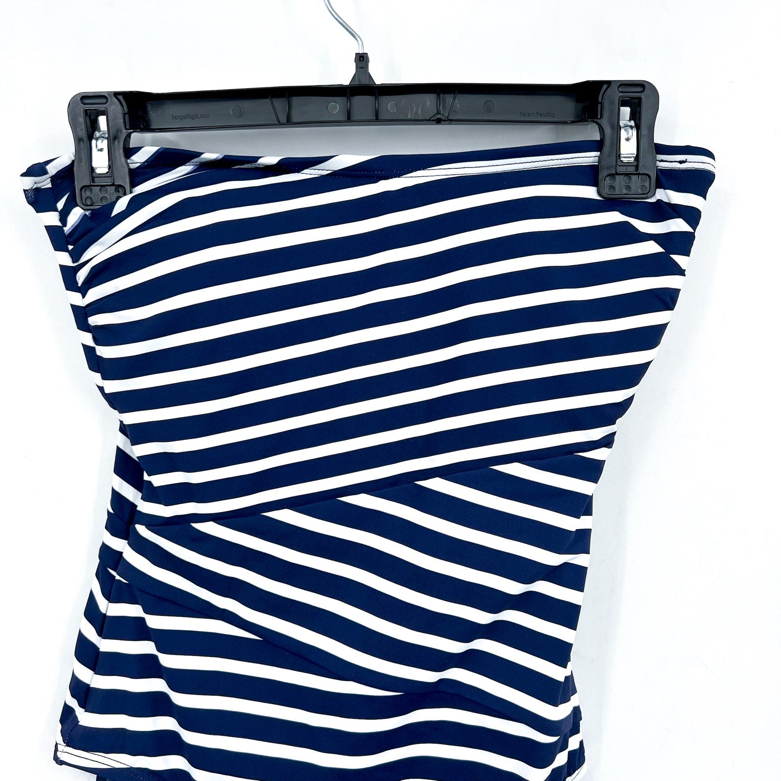 TOMMY BAHAMA Coastline Stripe Bandeau One Piece Swimsuit Size 8 Blue White NWT