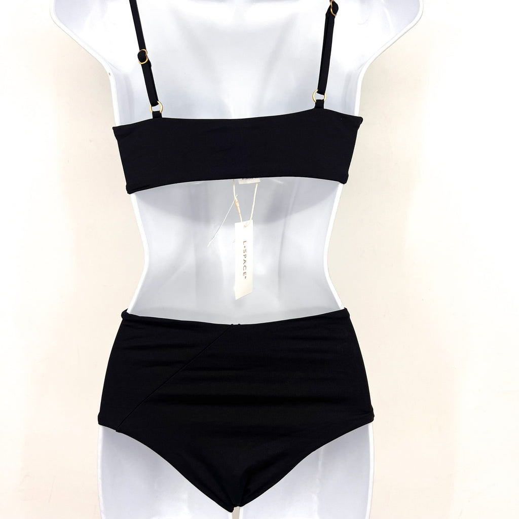 L*SPACE Women's High Tide Bikini Swim Set Small Black Stretch Adjustable NWT