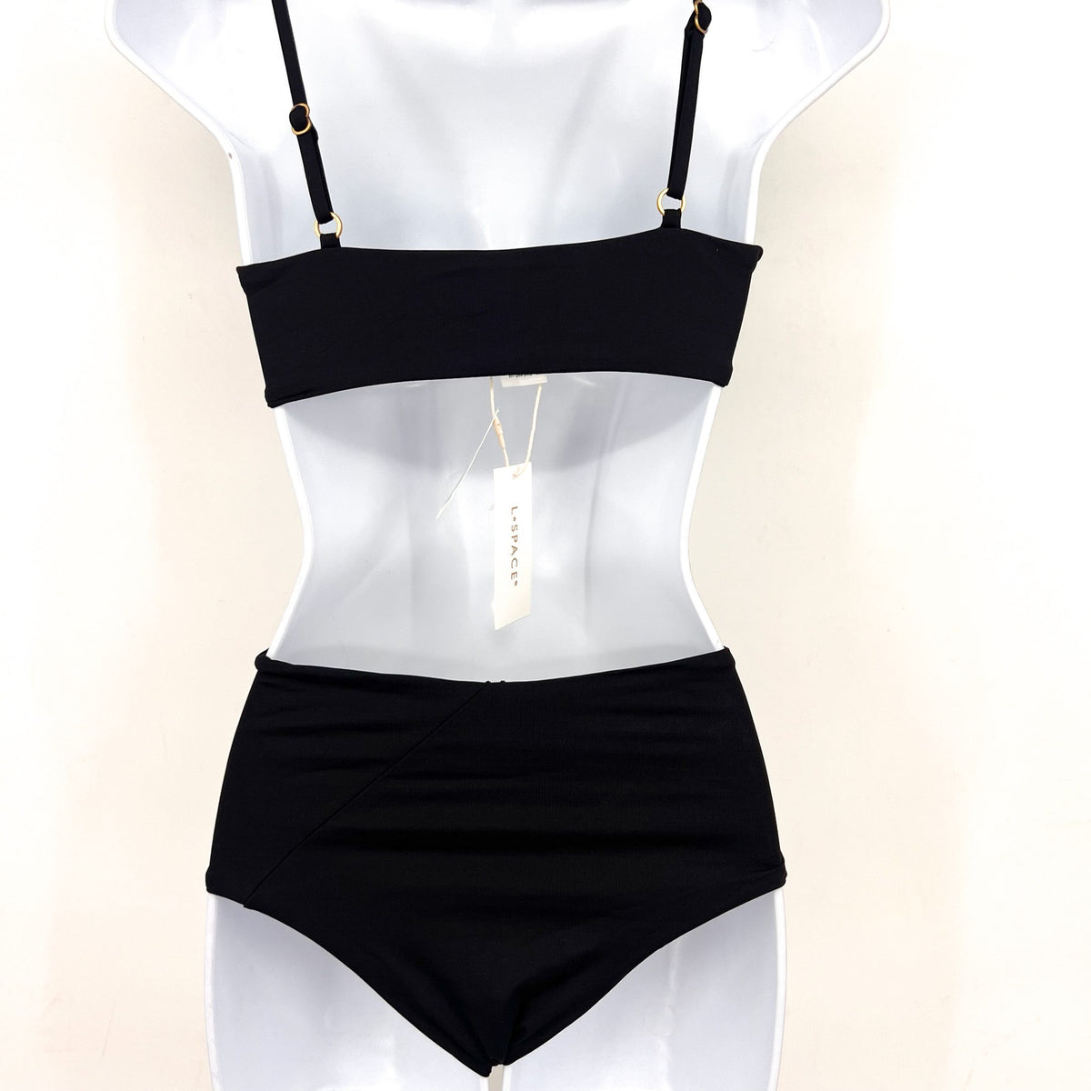 L*SPACE Women's High Tide Bikini Swim Set Small Black Stretch Adjustable NWT