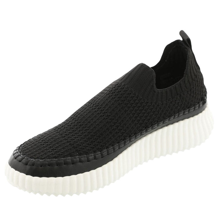 Steve Madden Womens Samarah Knit Sneakers Size 8.5 M Black Slip On Casual NIB