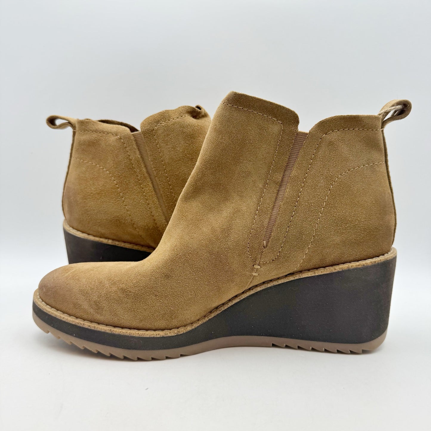 Sofft Womens Emeree Boots US 10 EU 41 Brown Suede Leather Wedge Heel NWOB