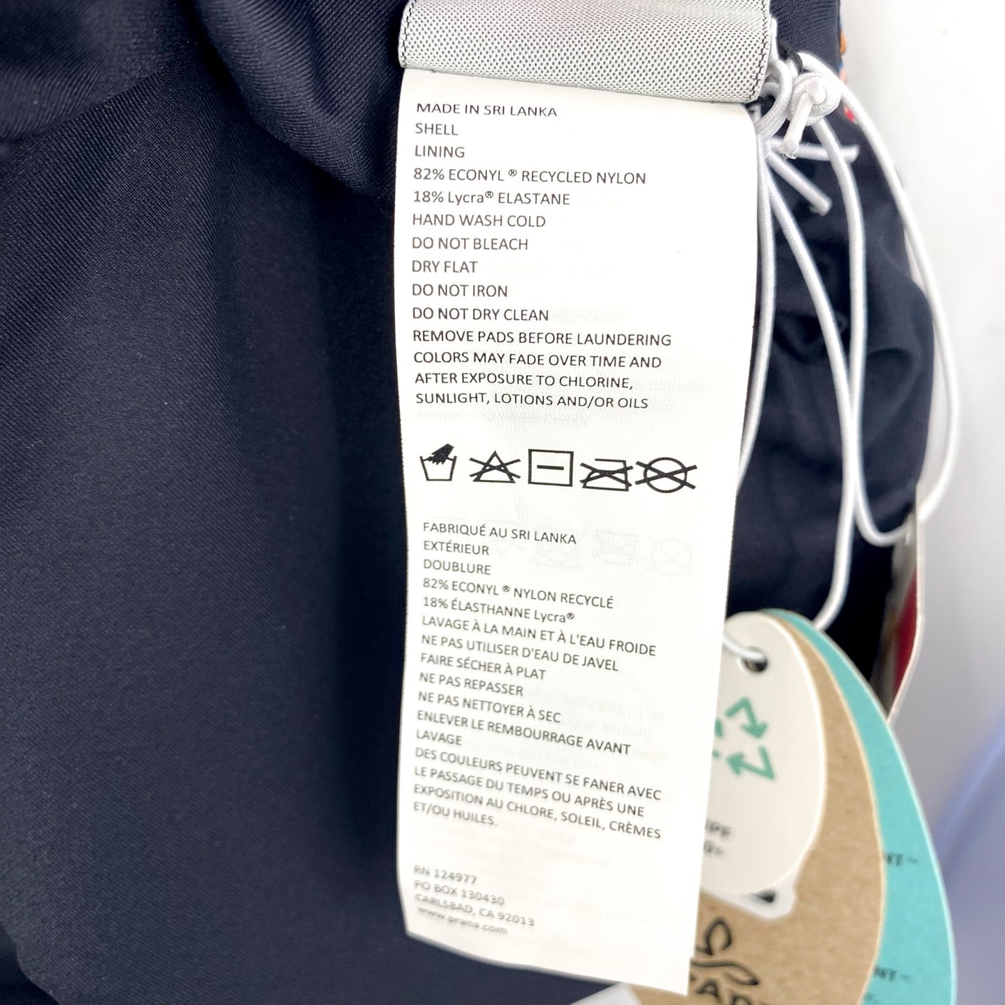 PRANA Women's Ruby Beach One-Piece Swimsuit Large Black Multi Alotta Dots NWT