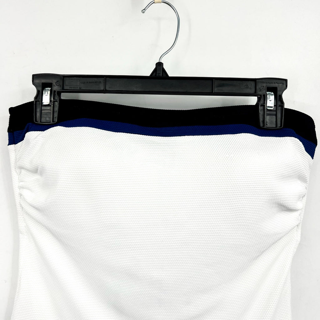 TOMMY BAHAMA Island Cays Colorblock Bandini Swim Top Medium White Blue NWT
