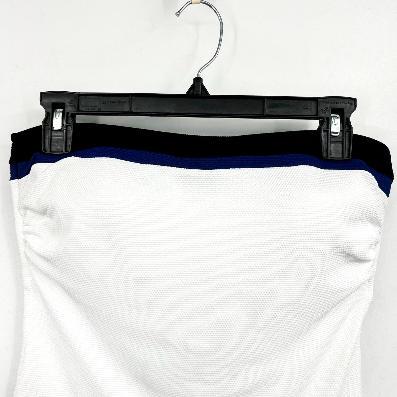 TOMMY BAHAMA Island Cays Colorblock Bandini Swim Top Medium White Blue NWT