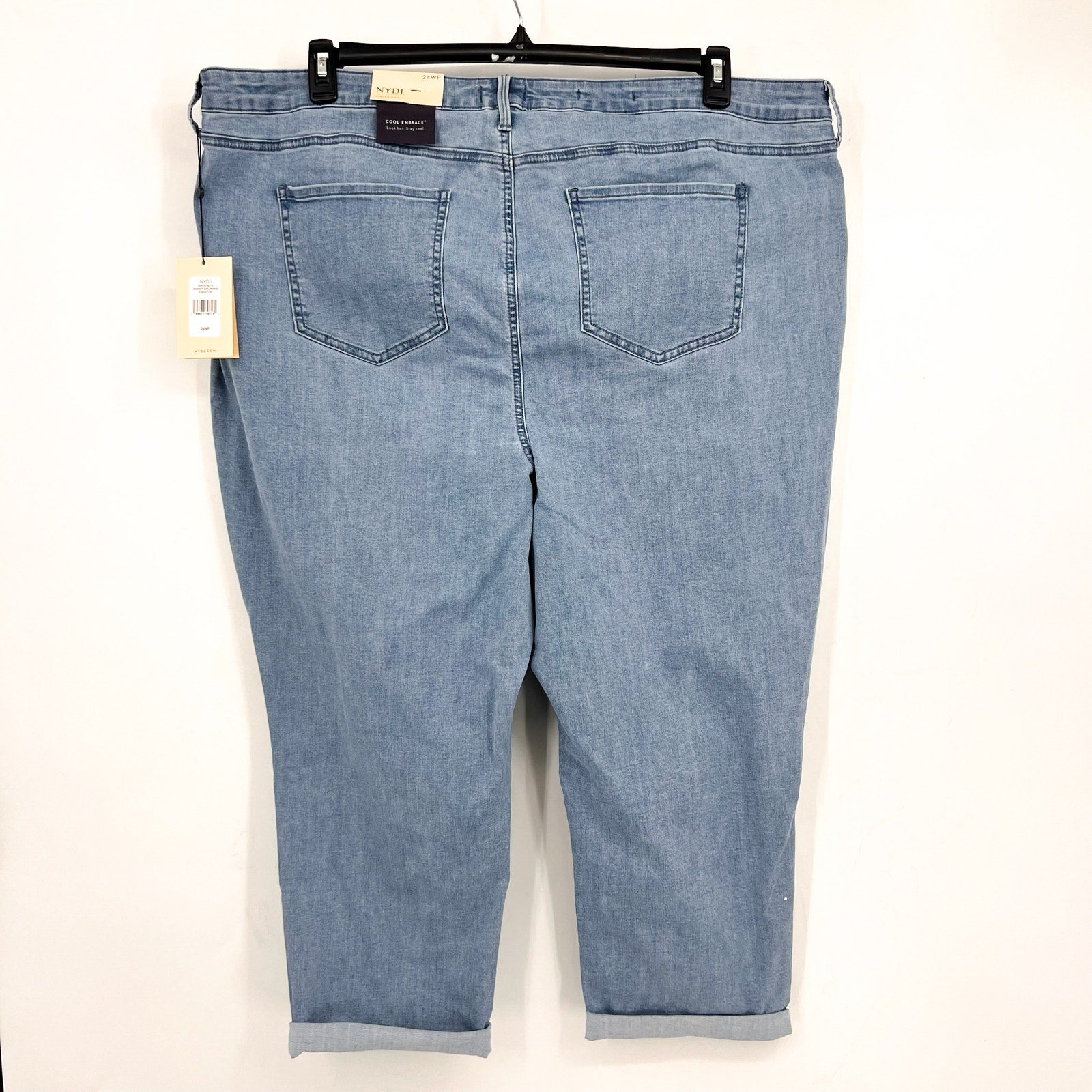 NYDJ Womens Margot Girlfriend Jeans Size 24W PETITE Kingston Blue NWT