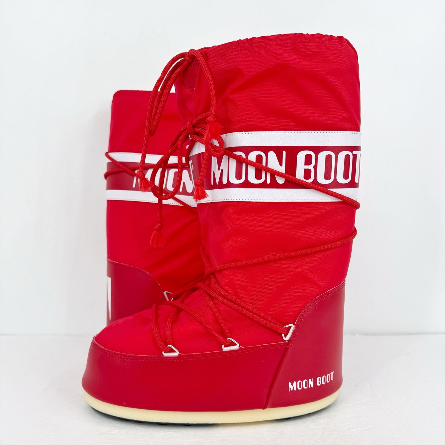 Moon Boot Womens Icon Tall Nylon Snow Boots EU 42/44 US 10-11.5 Red NWOB