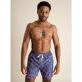 CHUBBIES Mens Dark Marzipans Classic Lined Swim Trunks Small Navy Geometric NWT