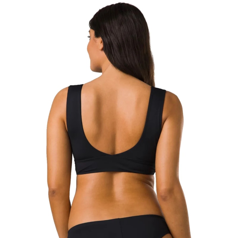 PRANA Women's Under The Palms Bikini Top Large Black Twist Front NWT
