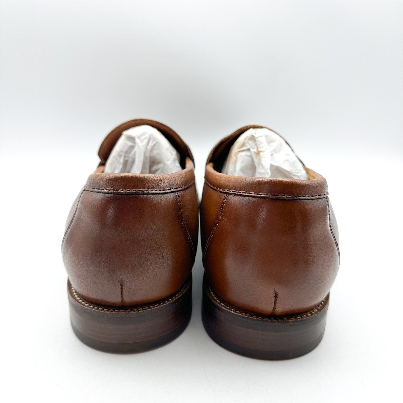 Florsheim Mens Rubano Moc Toe Penny Loafer US 11 Wide Cognac Brown Leather NWOB