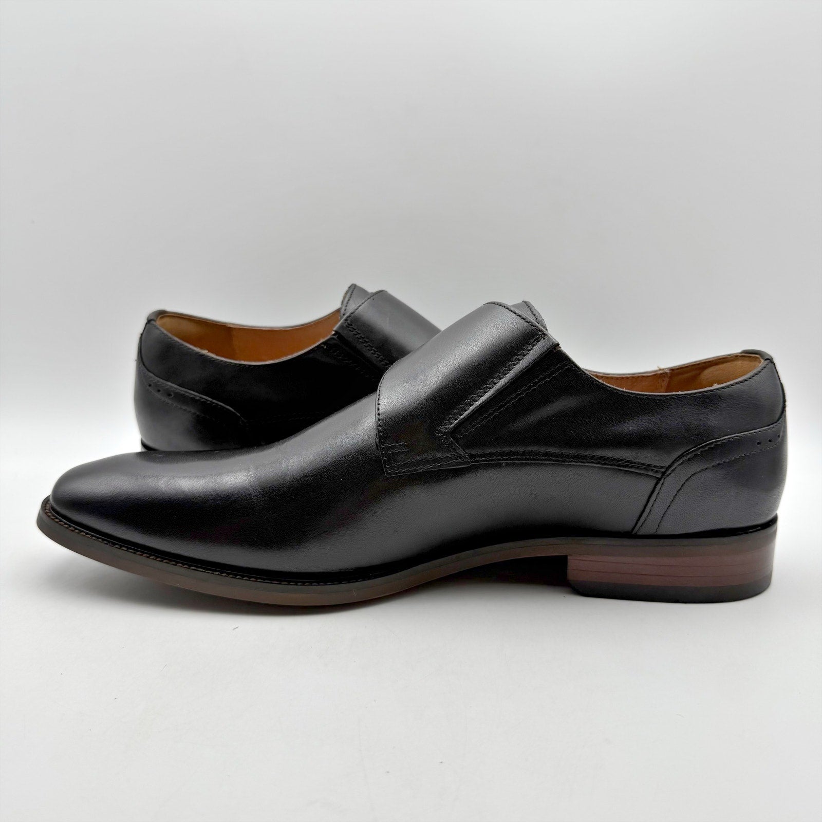 Florsheim Mens Sorrento Monk Strap Dress Shoes US 9.5 Wide Black Leather NIB