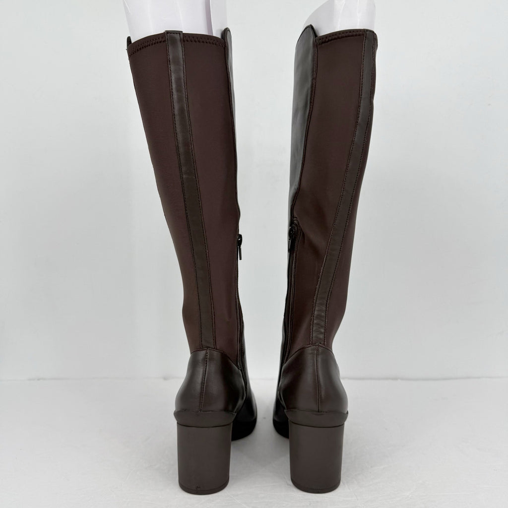 Naturalizer Womens Axel Knee High Boots US 6.5 M Brown Waterproof Leather NIB