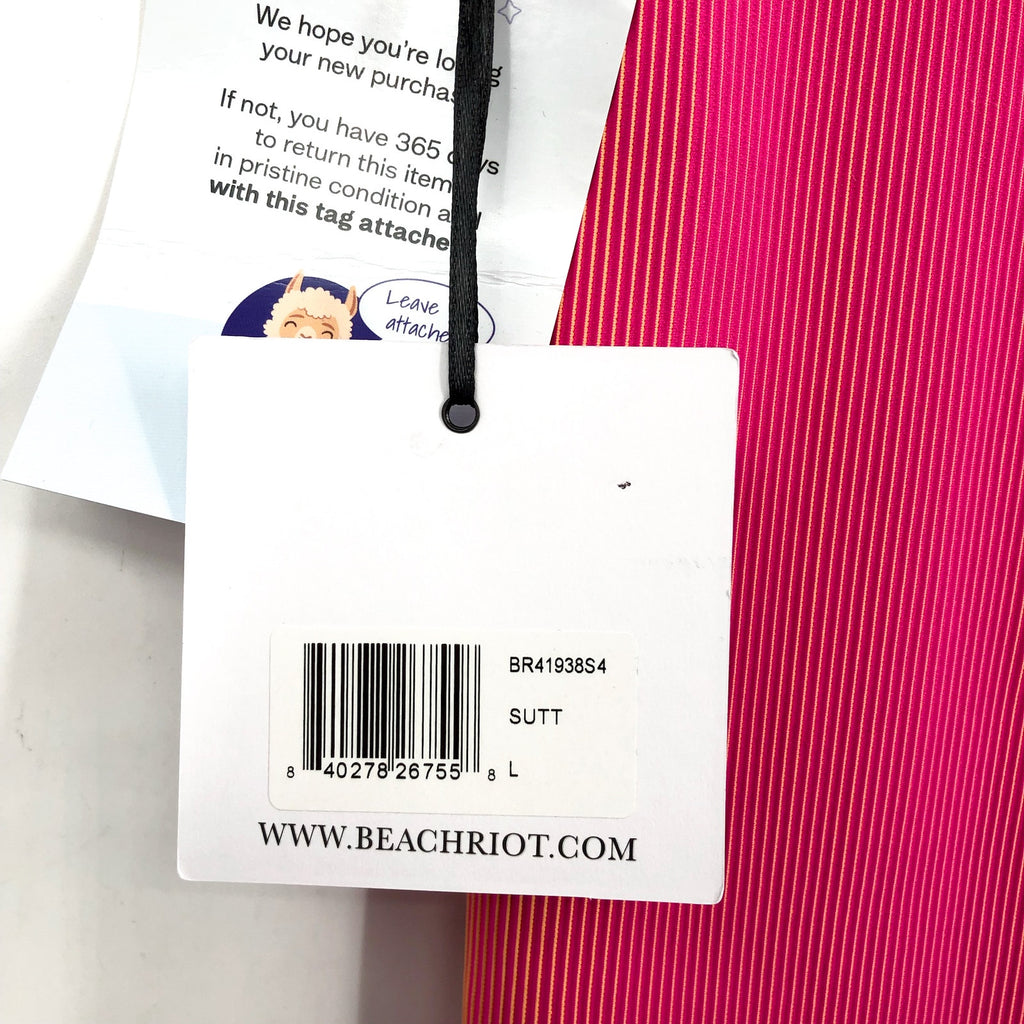 BEACH RIOT Women's Tayler Rib 7/8 Leggings Large Pink Sunset Two Tone NWT