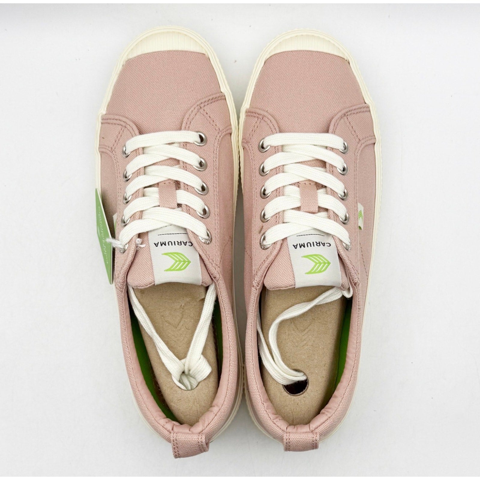 Cariuma Womens OCA Low Casual Sneakers Size 8.5 Rose Pink White Canvas NIB
