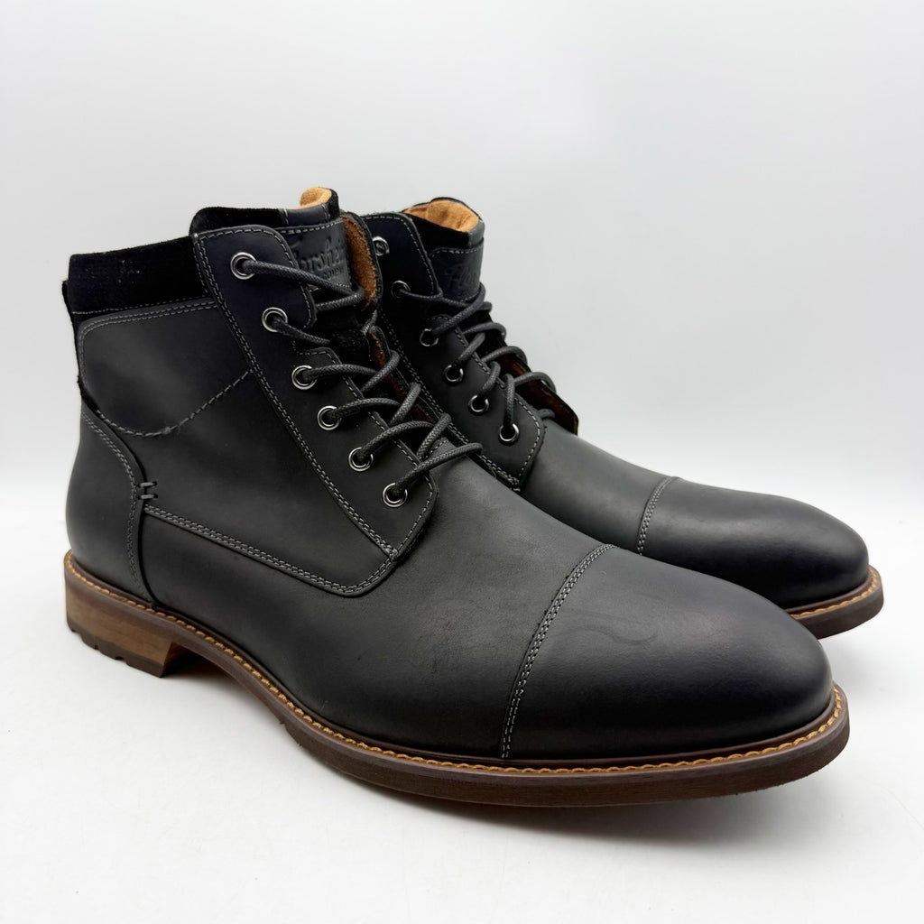 Florsheim Mens Chalet Ankle Boots US 11 Wide EU 44 Black Leather NIB