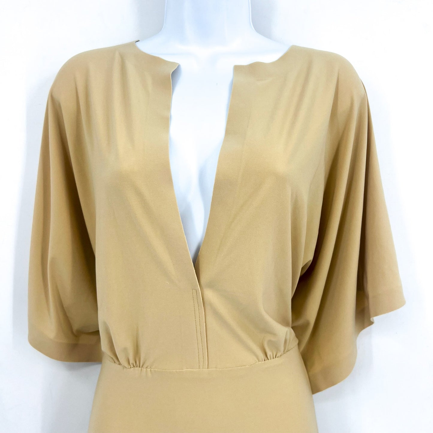 NORMA KAMALI Women's Obie Maxi Dress Large 40 Gold Blonde Stretch-jersey NWT