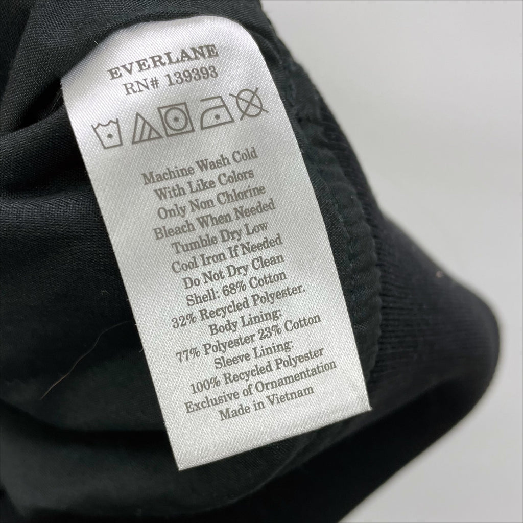 Everlane Womens Cotton Bomber Jacket XL Black Oversized Boxy NWT