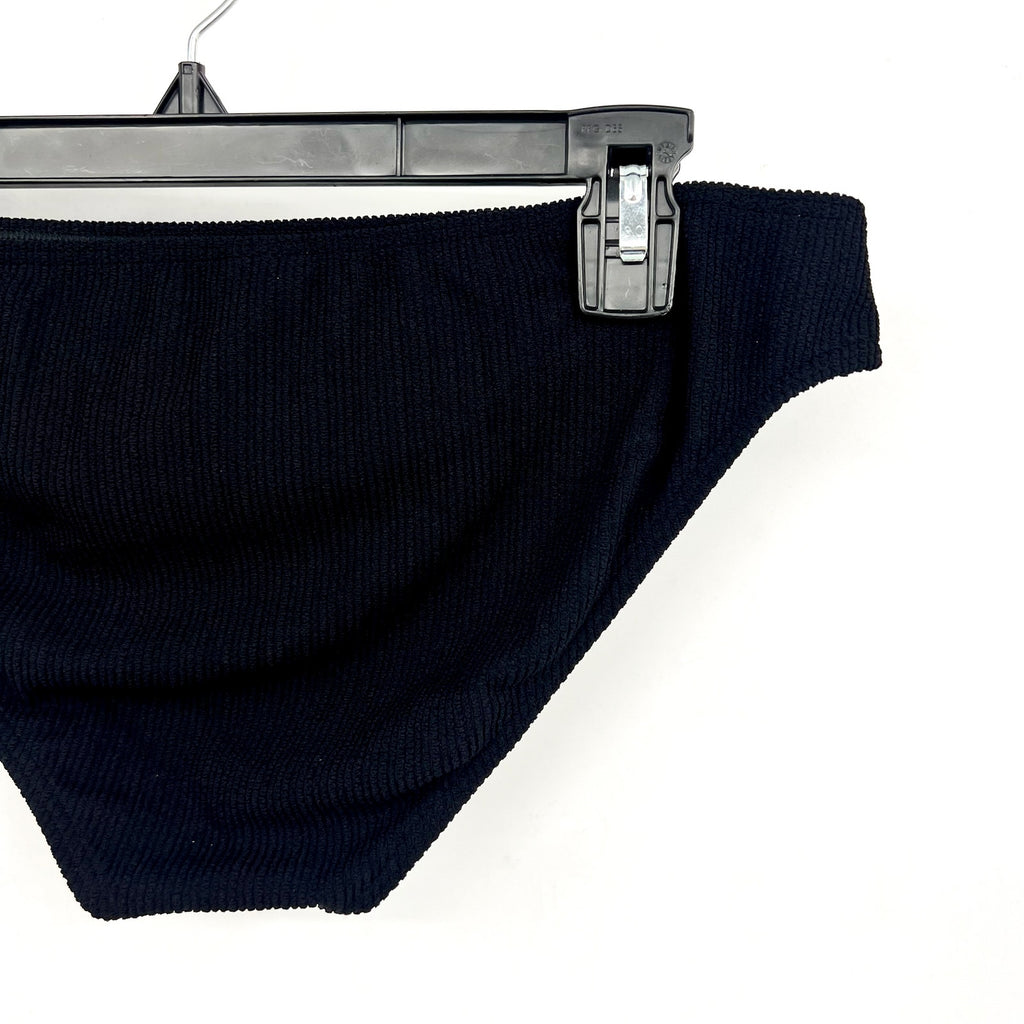 SUNSETS X Pacifica Women's Penny Hipster Bikini Bottom Large Black Rib NWT