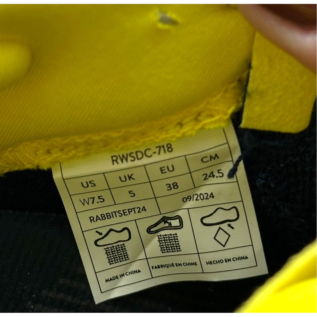Rabbit Womens Dream Chaser Athletic Shoes Size 7.5 Black Yellow Running NIB