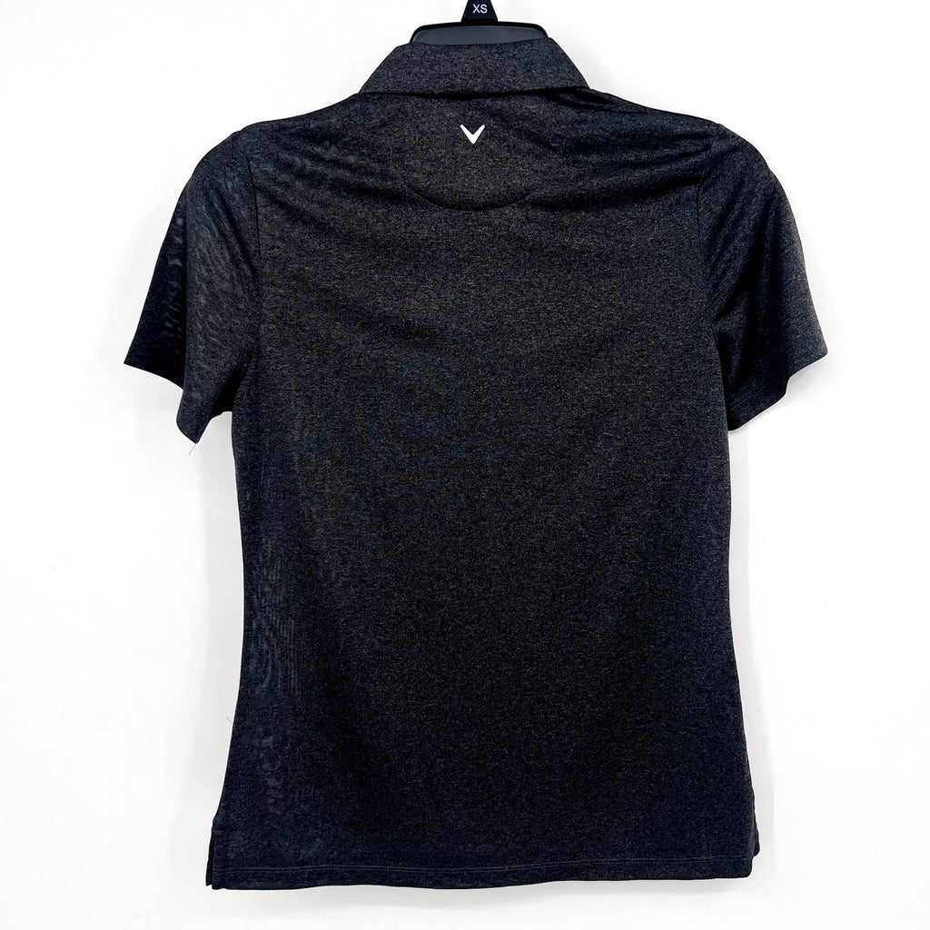 CALLAWAY Womens 1/4 Zip Short Sleeve Golf Polo Shirt XS Black Heather Gray NWT