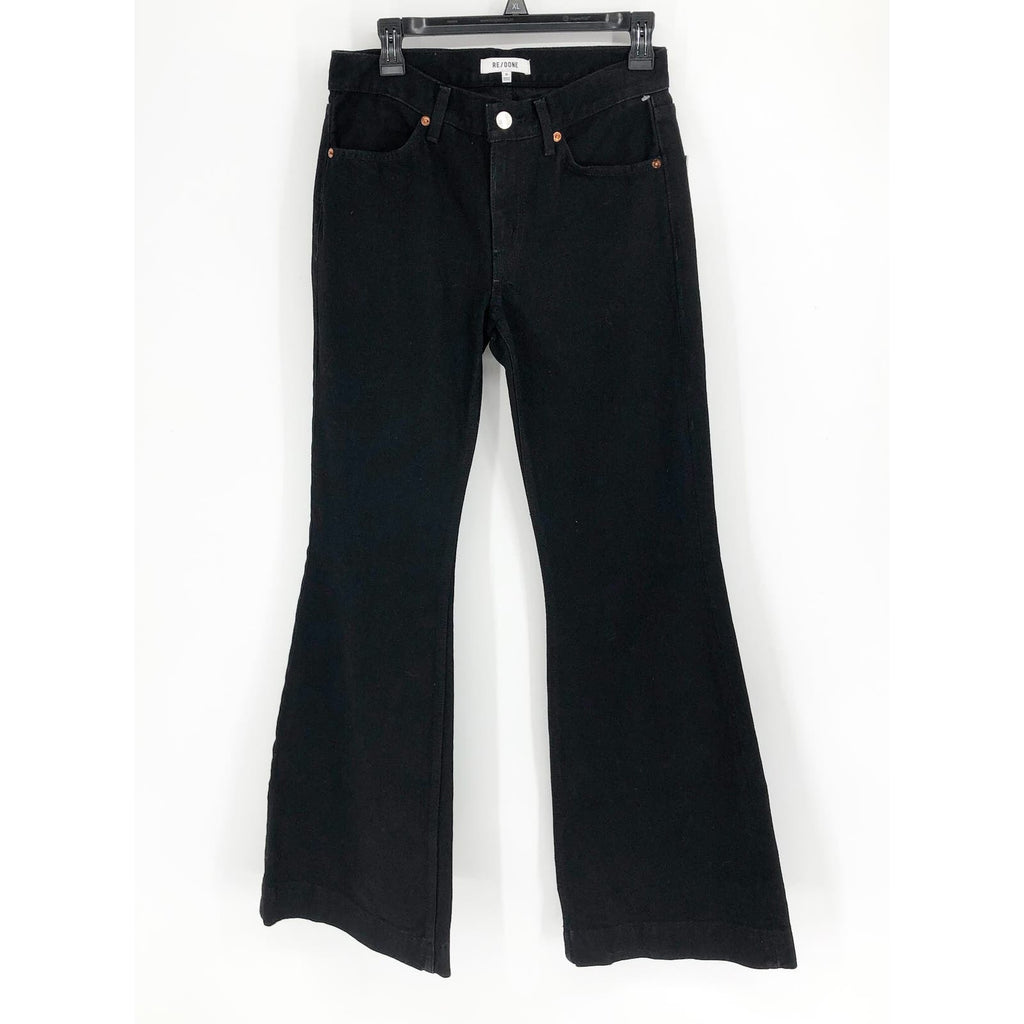 RE/DONE Womens Originals 70's Low Rise Bell Bottom Jeans Size 26 US 2 Black NWOT