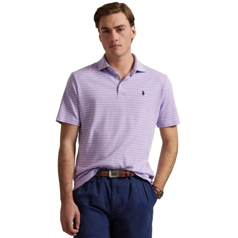 POLO RALPH LAUREN Classic-Fit Polo Shirt XXL Purple White Stripe Soft Cotton NWT