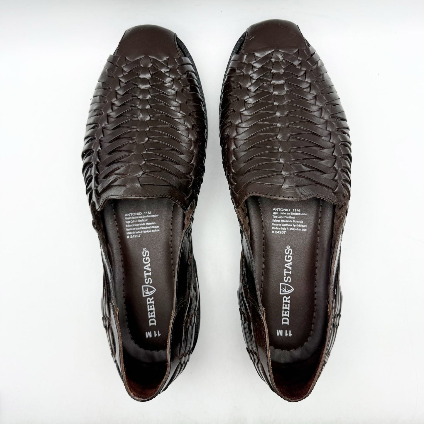 Deer Stags Mens Antonio Sandals US 11 M EU 44 Dark Brown Leather NIB