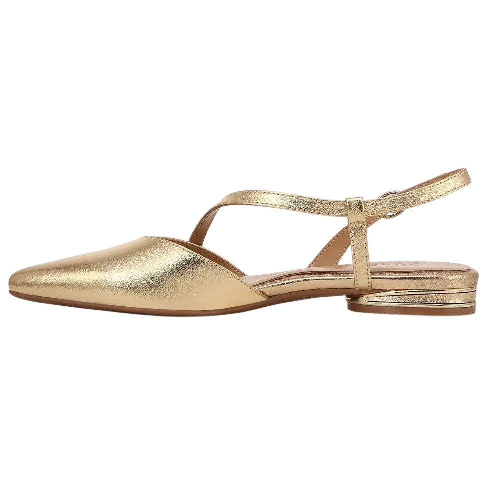 Naturalizer Womens Hawaii Slingback Flats US 5.5 M EU 35.5 Gold Leather NIB