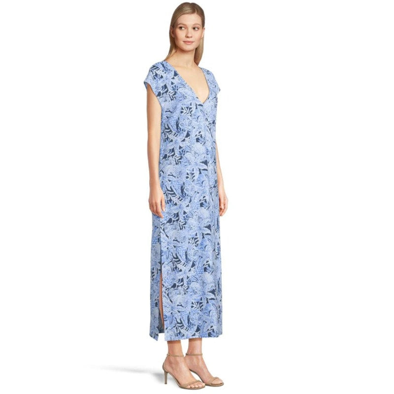 Lilly Pulitzer Talli Maxi Dress MEDIUM Bonaire Blue Coastal Cover Up Casual NWT