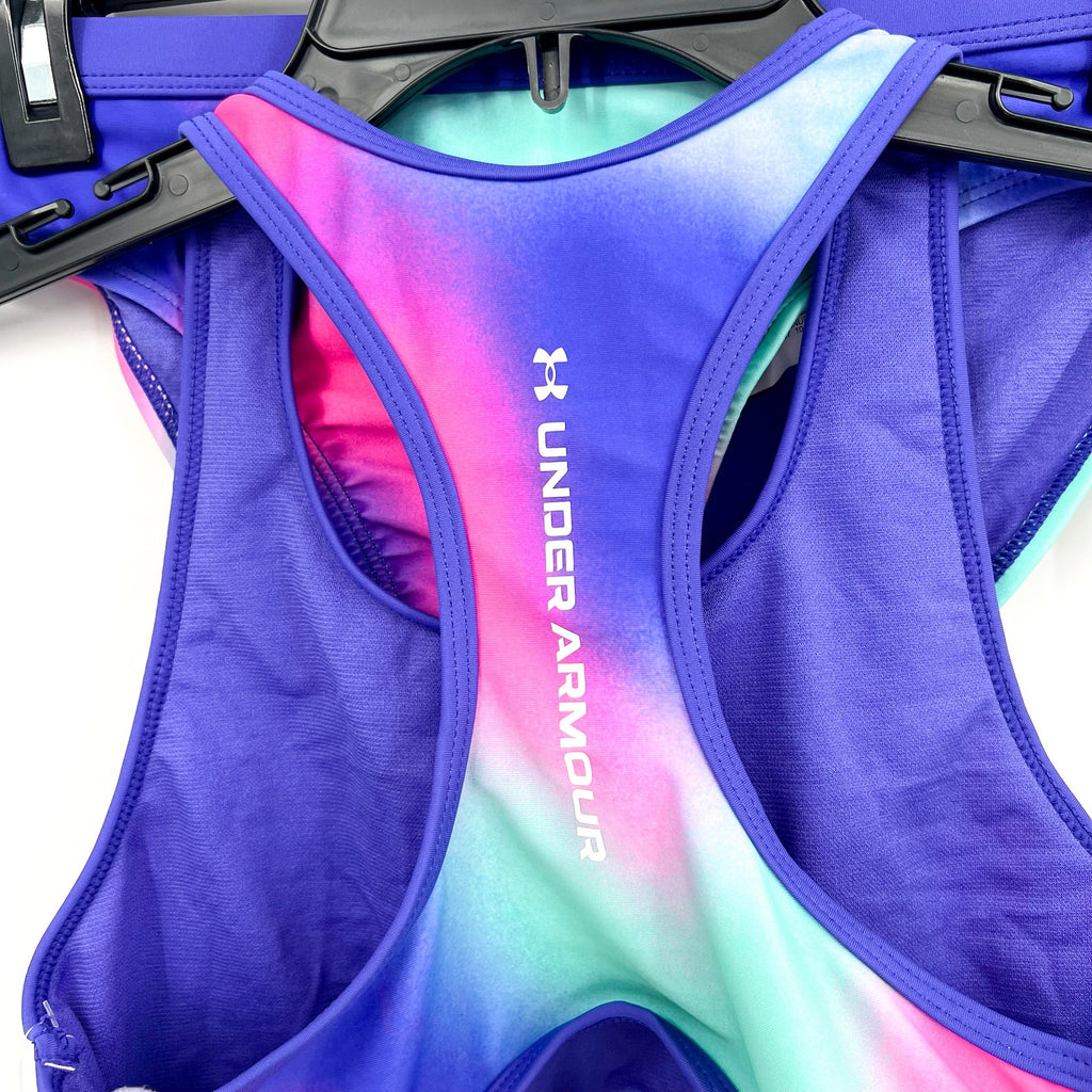 UNDER ARMOUR Girl's Polka Party Blur Racer BIKINI Size 16 Purple Pink NWT