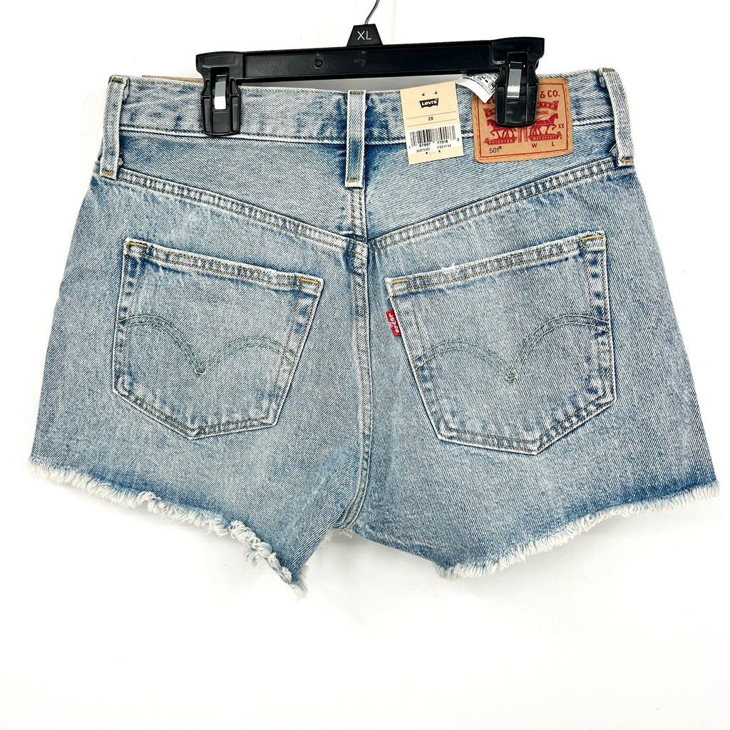 LEVI'S Womens 501 Original Fit Denim Shorts Size 28 US 6 Blue 56327-0407 NWT