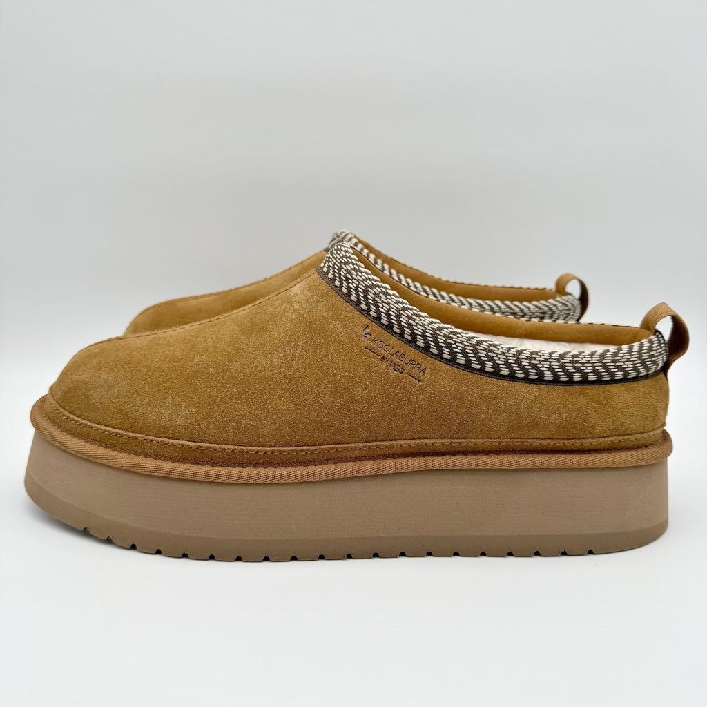 Koolaburra by UGG Womens Burree Platform Slippers US 12 Chestnut Brown Suede NIB