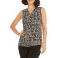 NIC + ZOE Women's Daydream Dot Sleeveless Top XS Black White V Neck NWOT