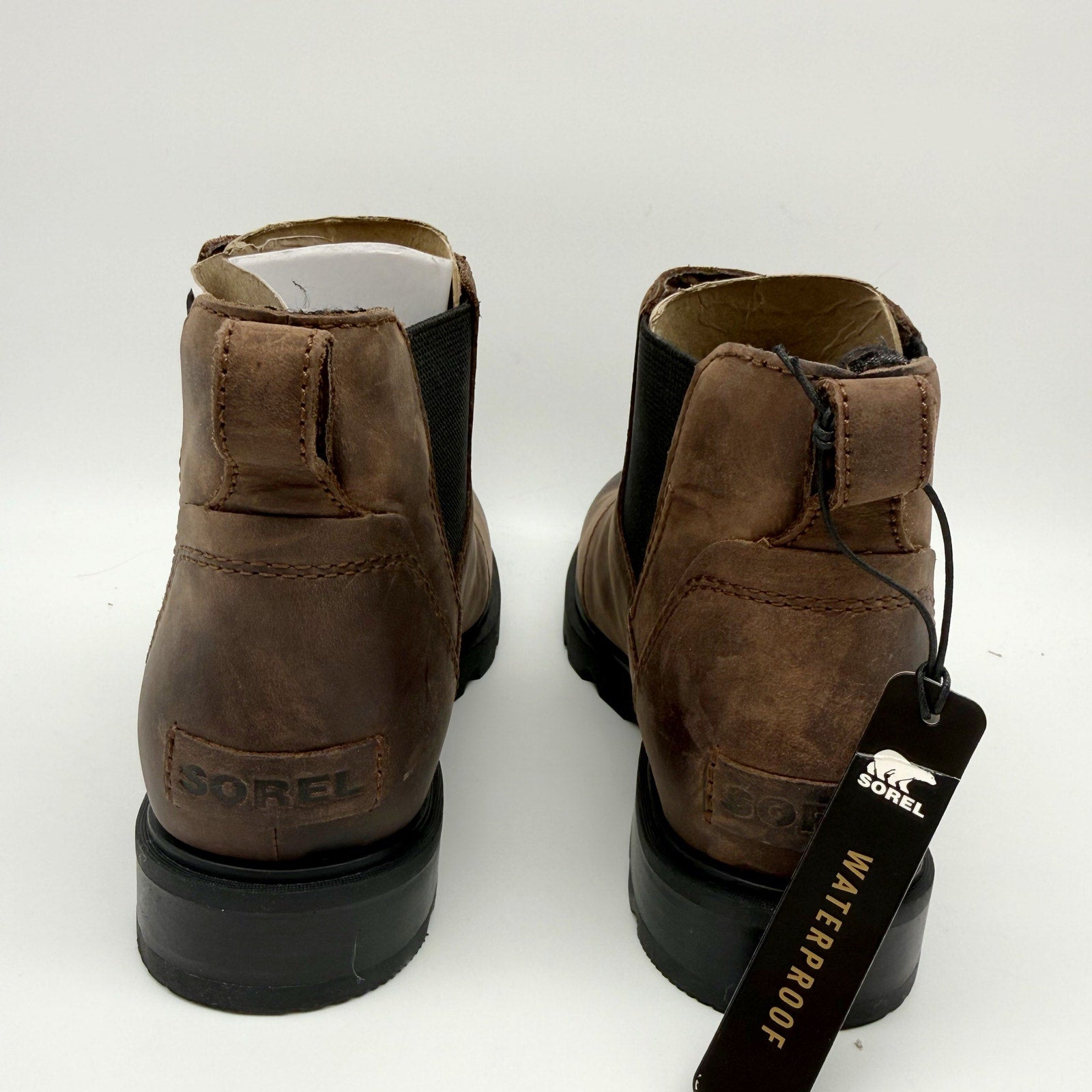 Sorel Womens Emelie lll Chelsea Ankle Bootie US 9 Brown Leather Waterproof NIB