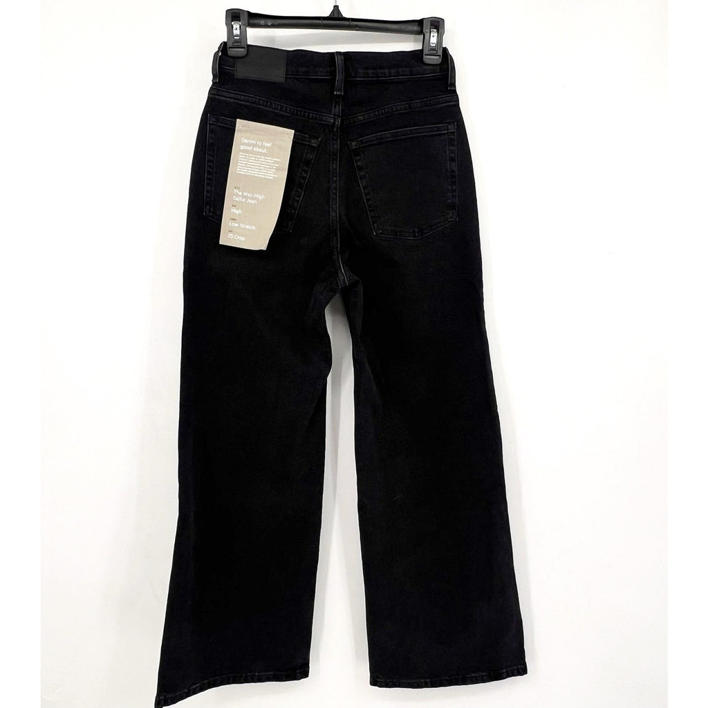 EVERLANE Womens Way-High Sailor Jeans Size 25 US 0 Crop Coal Black Wide Leg NWT