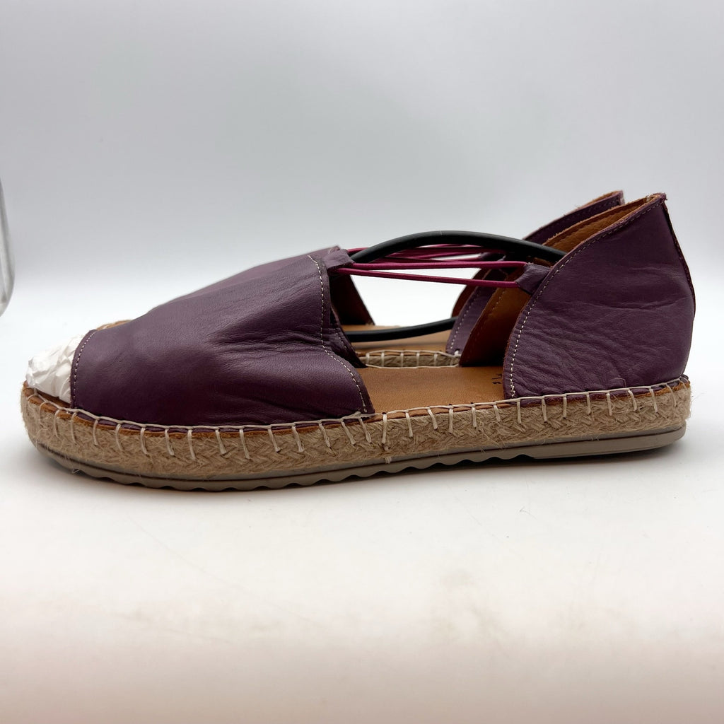 Coldwater Creek Womens Walk With Me Valencia Sandals US 8.5 Purple Leather NIB