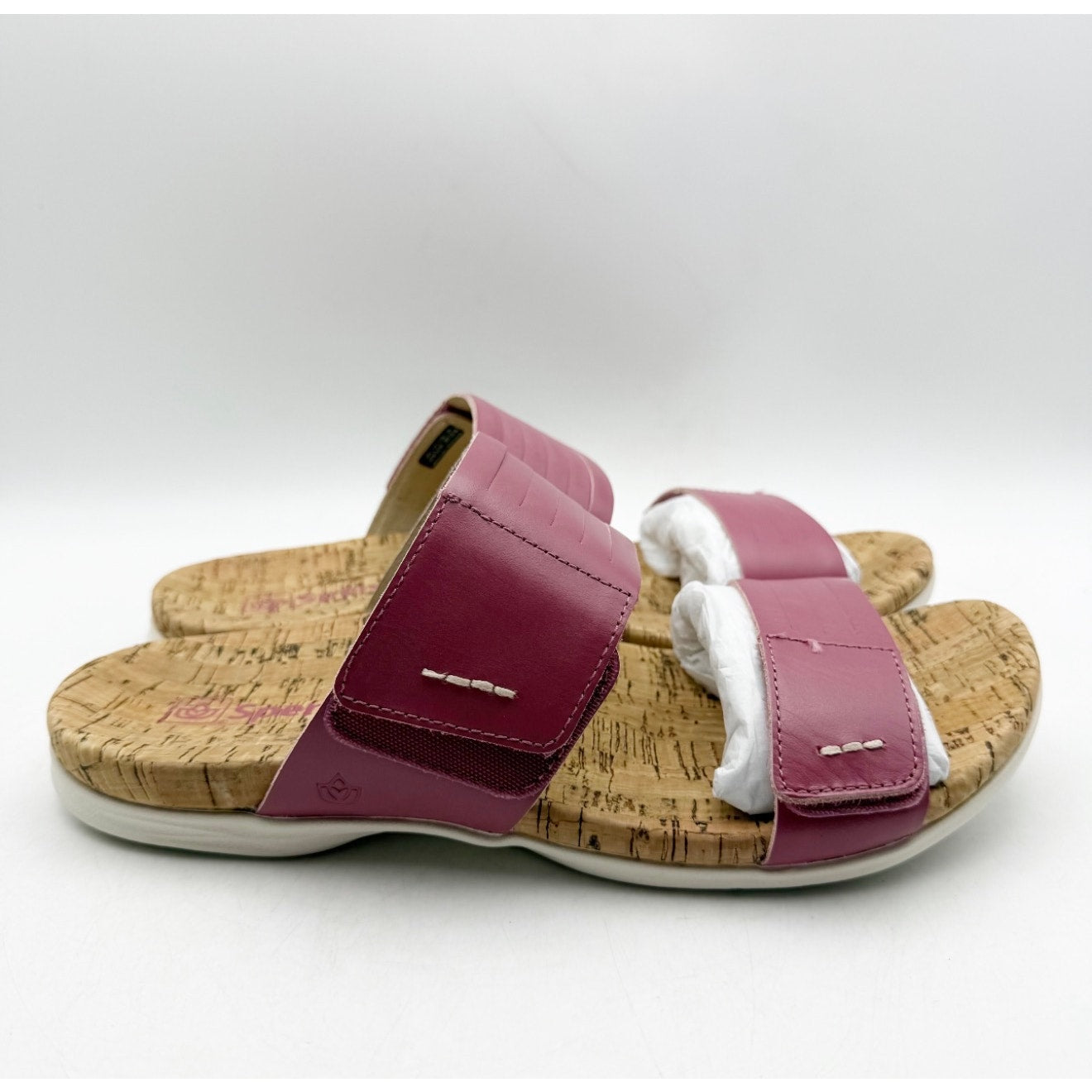 Spenco Women's Layla Slide Sandals Size 8.5 Pink Mauevewood Straps NIB
