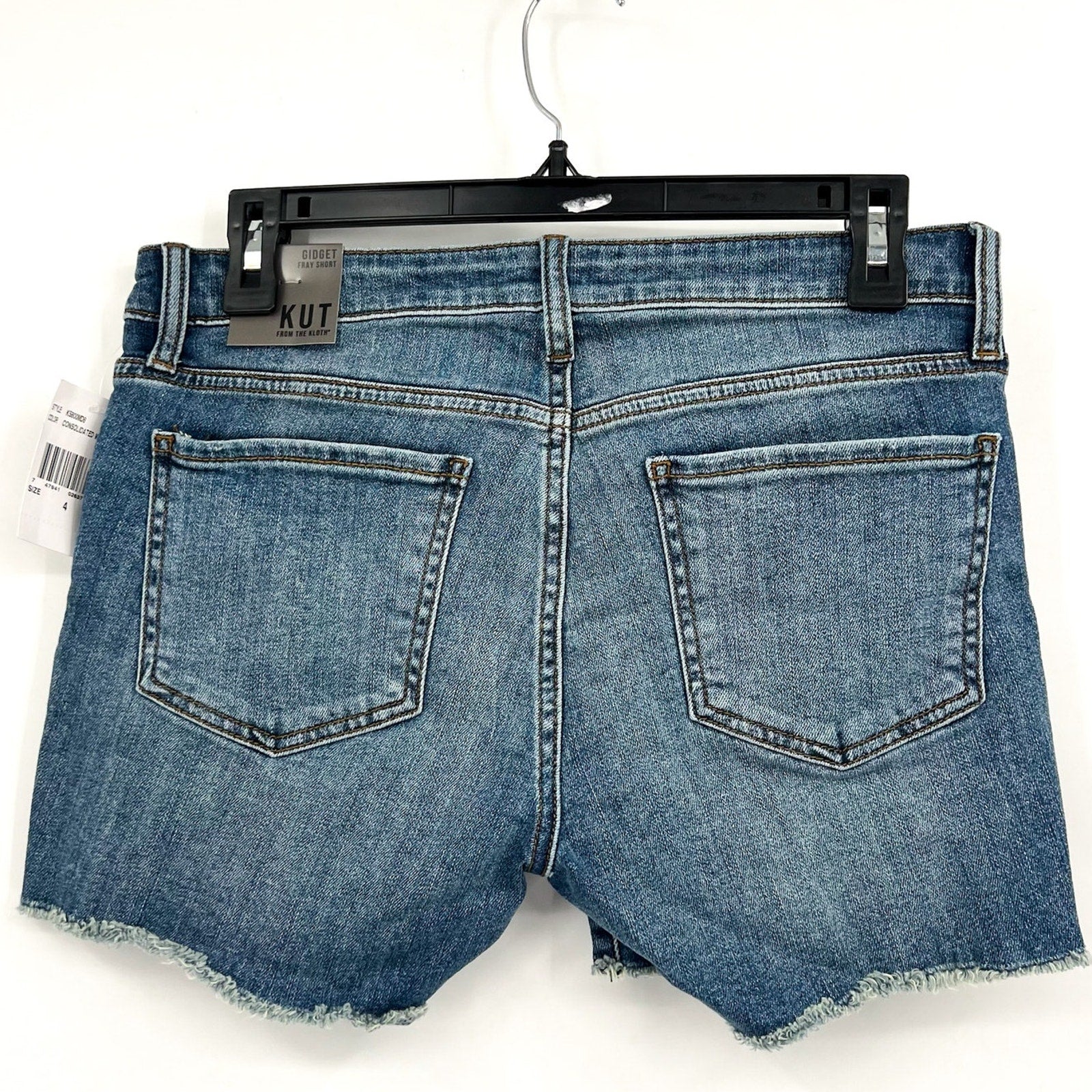 KUT FROM THE KLOTH Women's Gidget Fray Denim Shorts Size 4 Consolidated Blue NWT