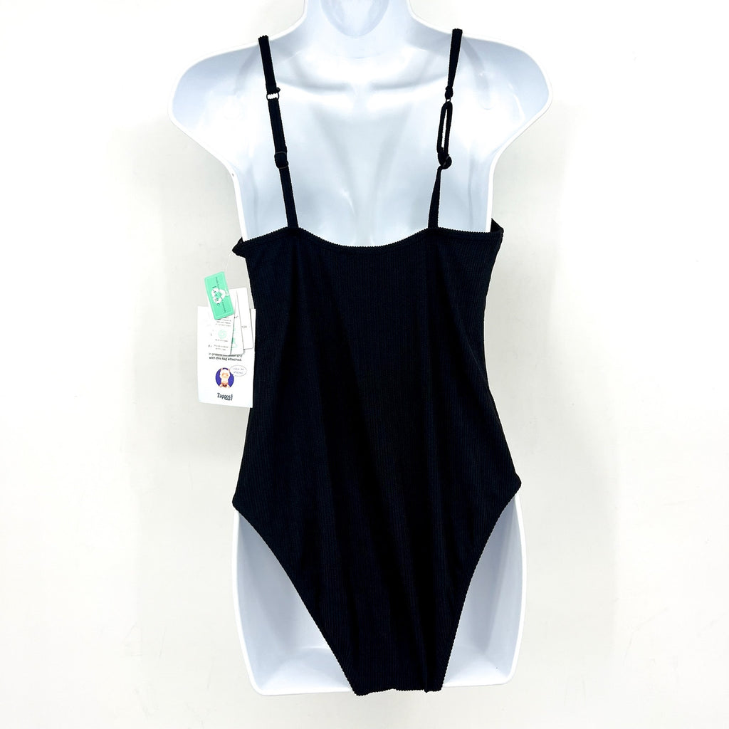 Pacifica x SUNSETS Women's Ariel One Piece Swimsuit Large Black Rib NWT