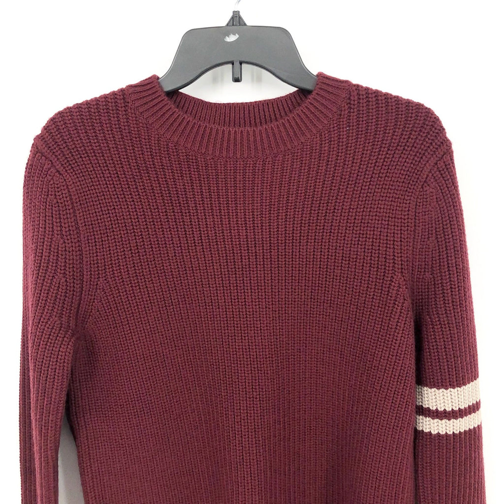 LABEL Men's Go-To Sweater XXL Burgundy Red Putty Knit Crewneck MERINO WOOL NWT