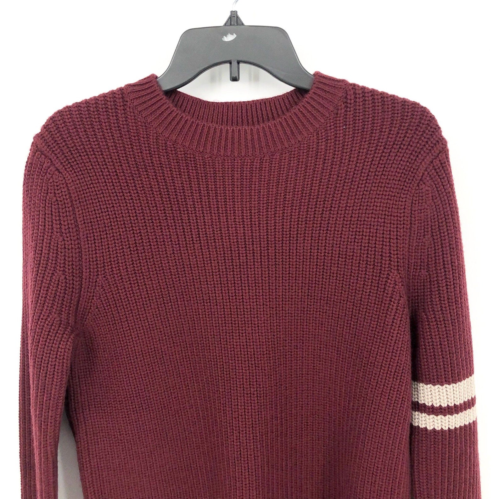 LABEL Men's Go-To Sweater XXL Burgundy Red Putty Knit Crewneck MERINO WOOL NWT