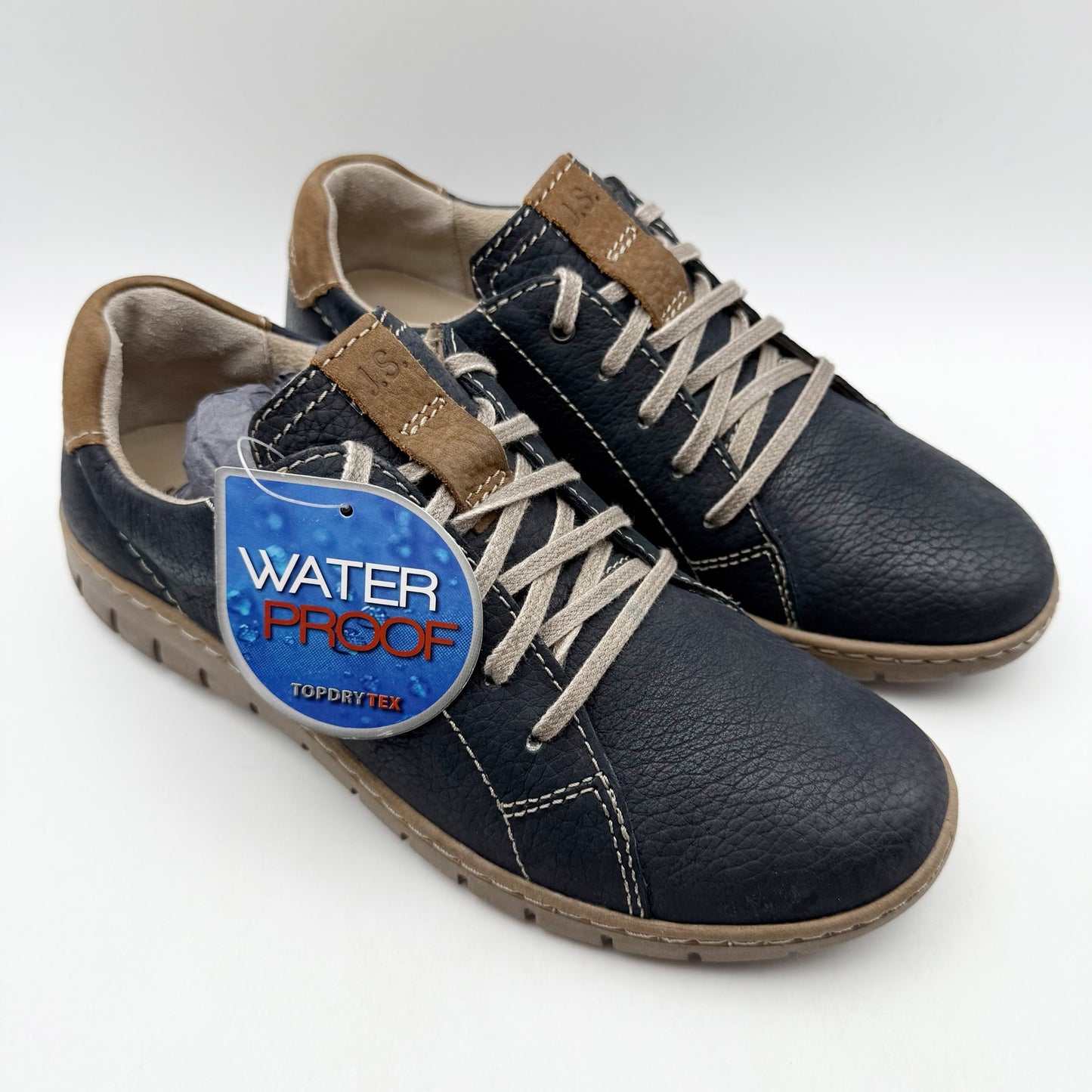 Josef Seibel Womens Steffi 62 Sneaker EU 40 US 9-9.5 Blue Leather Waterproof NIB