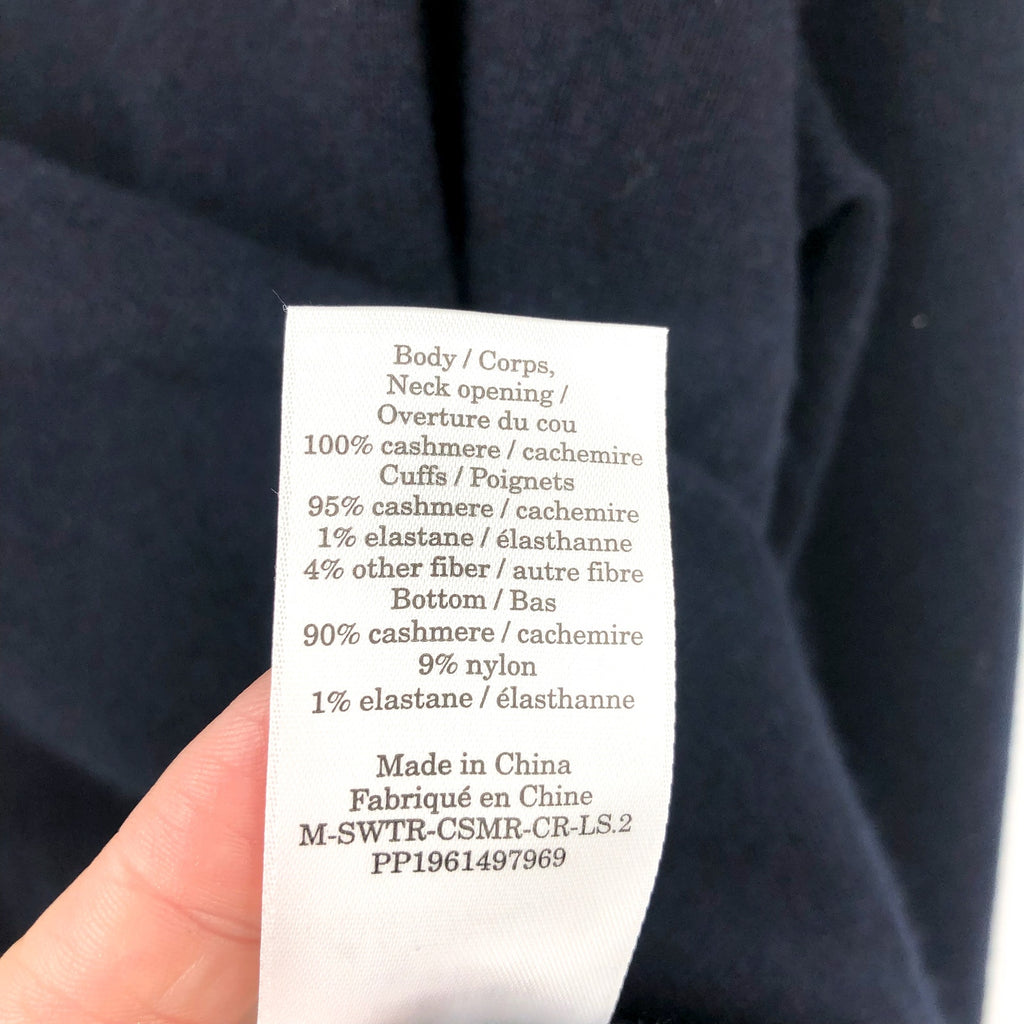 Everlane Mens Grade-A Cashmere Crew Sweater Large Dark Navy Blue NWT