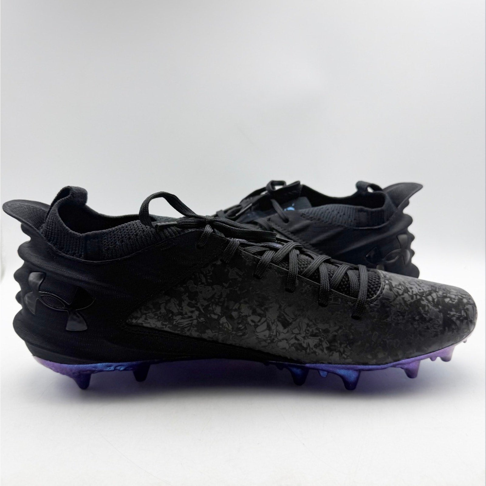 Under Armour Mens US 8 Blur Smoke Suede 2.0 MC Molded Football Cleats Black NWOB