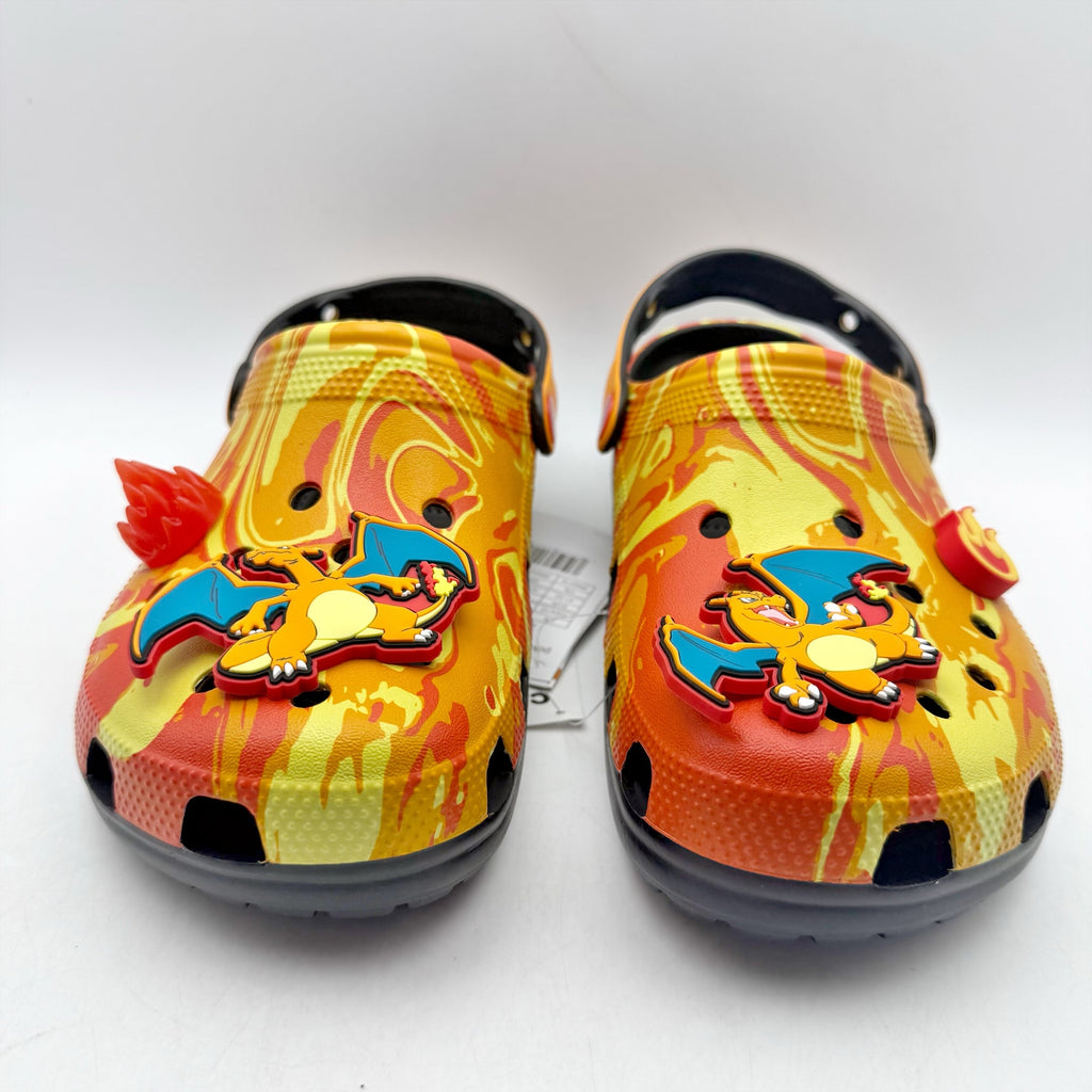 Crocs Mens Classic Pokemon Charizard Clogs Mens 8 Womens 10 Orange Black NWT
