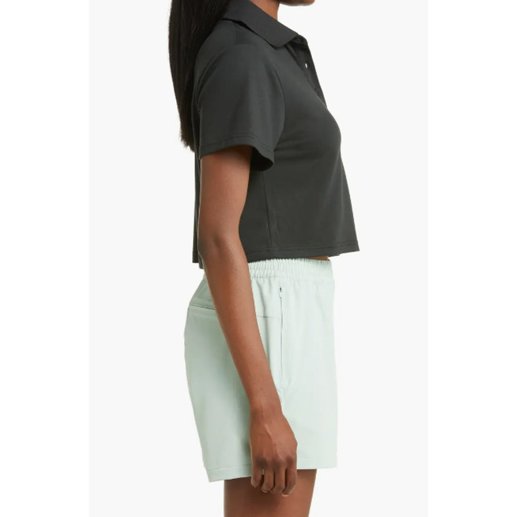 OUTDOOR VOICES Womens Birdie Crop Polo Shirt 3XL Black Pique Collared NWT