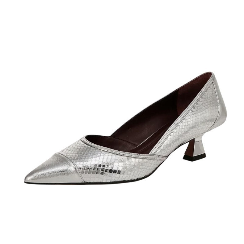 Franco Sarto Womens Darcy Pumps US 8.5 Wide EU 39 Silver NIB