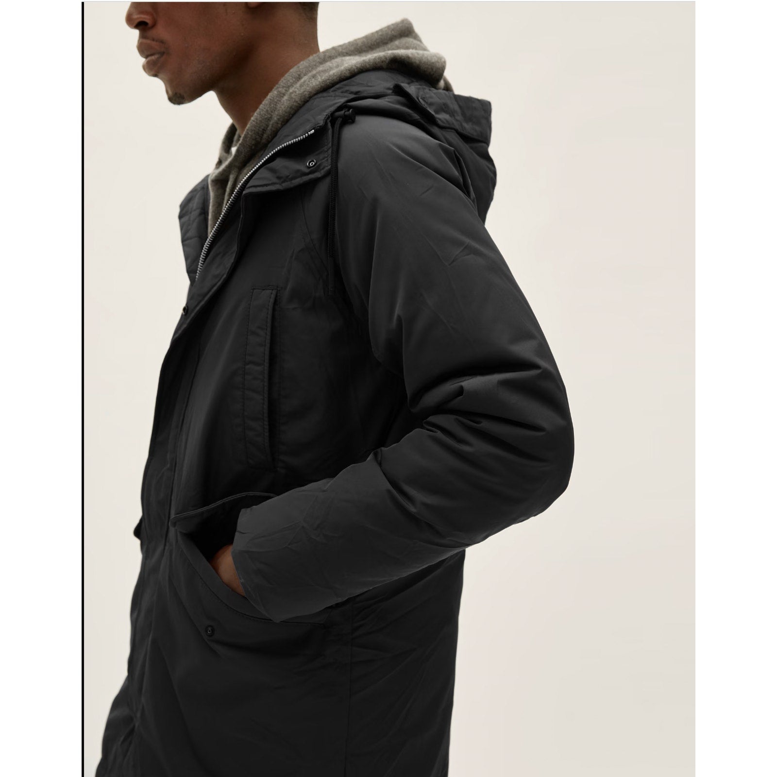 Everlane Mens The Renew Long Parka Coat XS Black Primaloft Hood Extra Heavy NWT